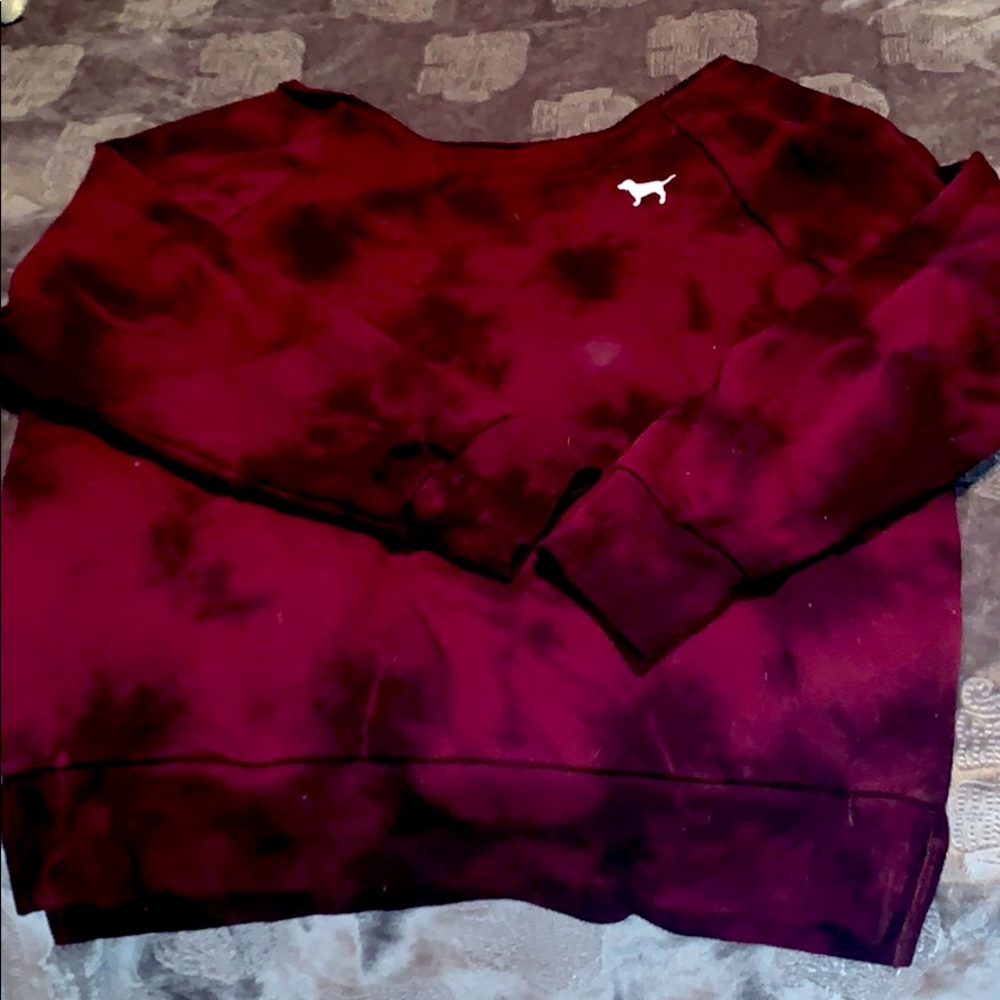 VS PINK off shoulder fleece pullover